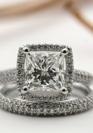 diamont ring and wedding band Bijoux de Mariage