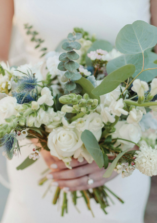 GREEN AND WHITE BRIDAL BOUQUET